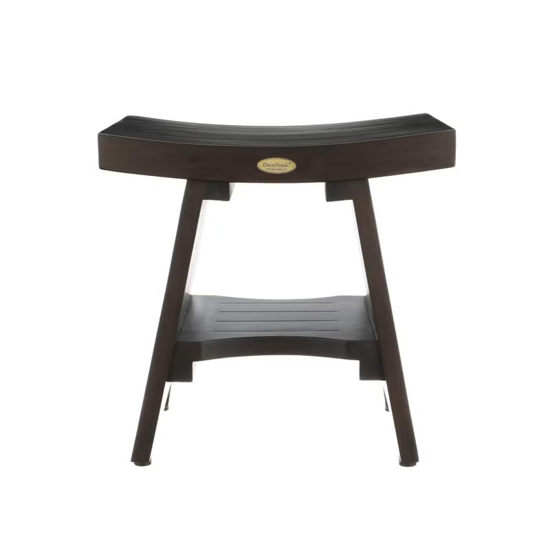 DecoTeak 18-Inch Waterproof Teak Wood Shower Bench