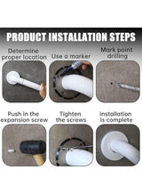 2 Pcs Bathroom Grab Bars with Luminous Circles