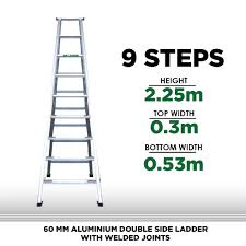 Double-sided 9 step ladder
