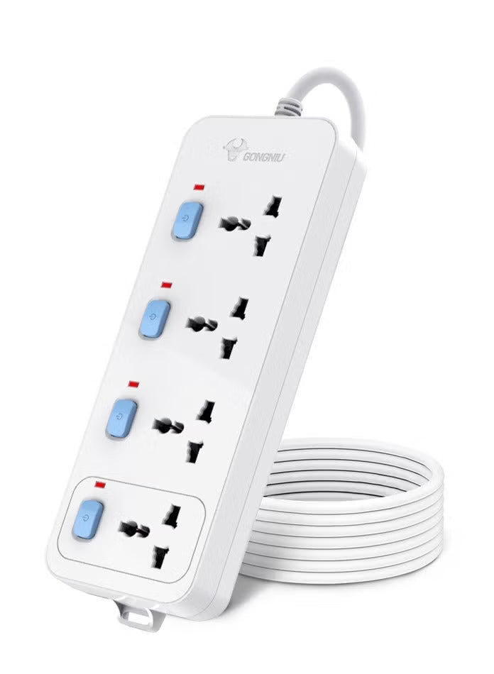 GONGNIU Universal Extension Socket D3040-50 5M Power Strip with 4 Universal Outlets