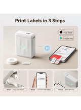 D110-M Bluetooth Thermal Label Printer with Tape 15mm – White