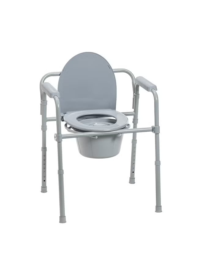 11148-1 Folding Steel Bedside Commode Chair