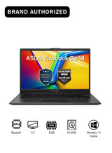 ASUS Vivobook Go 14 14-Inch Laptop, AMD Ryzen 5, 8GB RAM, 512GB NVMe SSD, AMD Radeon Graphics, Windows 11 Home, Mixed Black