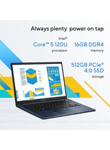 ASUS Vivobook 14 Laptop Core 5 120U 16GB RAM 512GB SSD Quiet Blue