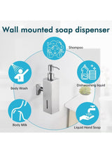 BRIMIX Wall Mounted Soap Dispenser Stainless Steel 304 Hand Wash Liquid Soap Dispenser (Brushed Finish)