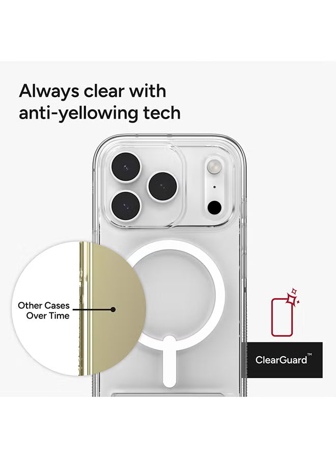 iPhone 17 Pro Case – Crystal Palace Snap MagSafe Compatible Clear Cover with Kickstand, Graphene Strength, 13 ft Drop Protection & Anti-Yellowing – Clear