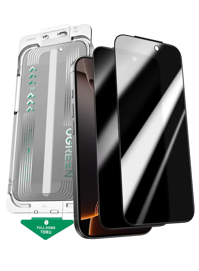 2-Pack Privacy Screen Protector with Auto-Alignment Kit, Auto Dust for iPhone 17 Pro 6.3-Inch, 9H+ Military Grade Shatterproof, iPhone 17 Pro Glass Film, HD Clear, Case Friendly -