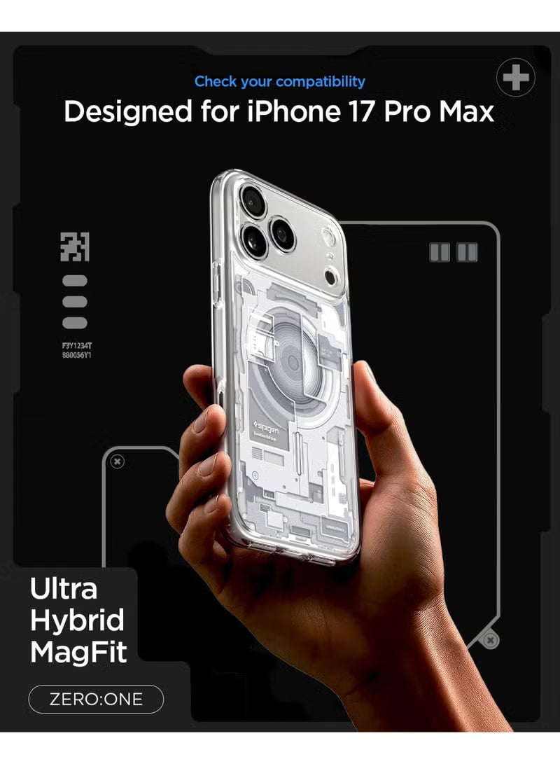 Ultra Hybrid MagFit iPhone 17 Pro Max Case Cover with MagSafe (2025) - Zero One White