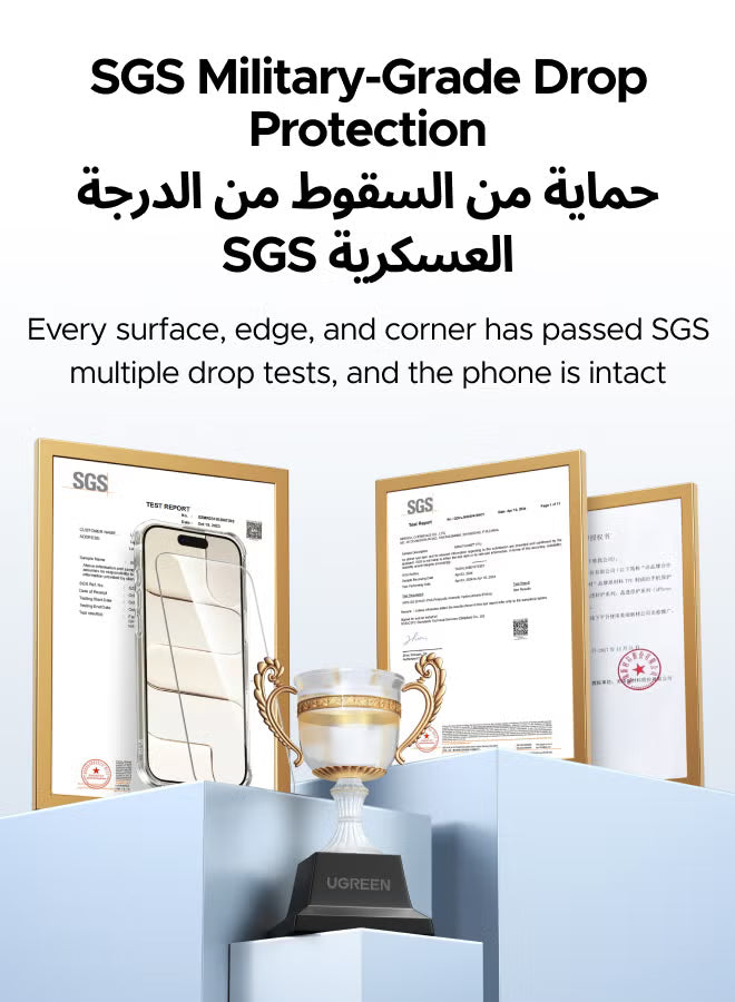 3 in 1 for iPhone Air Case, Built in 4 L-Arc Airbags, Military-Grade Protection, Ultra Clear, Shockproof iPhone Cover, with 2-Pack Ultra HD Screen Protector, Slim Case for Air 6.5"