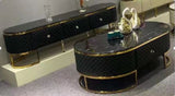 Coffee Table & TV Cabinet Set – B-68# (Luxury Black & Gold)