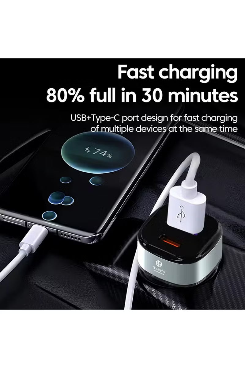 Toby’s CC-10 150W Max 3-in-2 Fast Charging Cable, Type-C, Lightning & Micro USB, 1.2m
