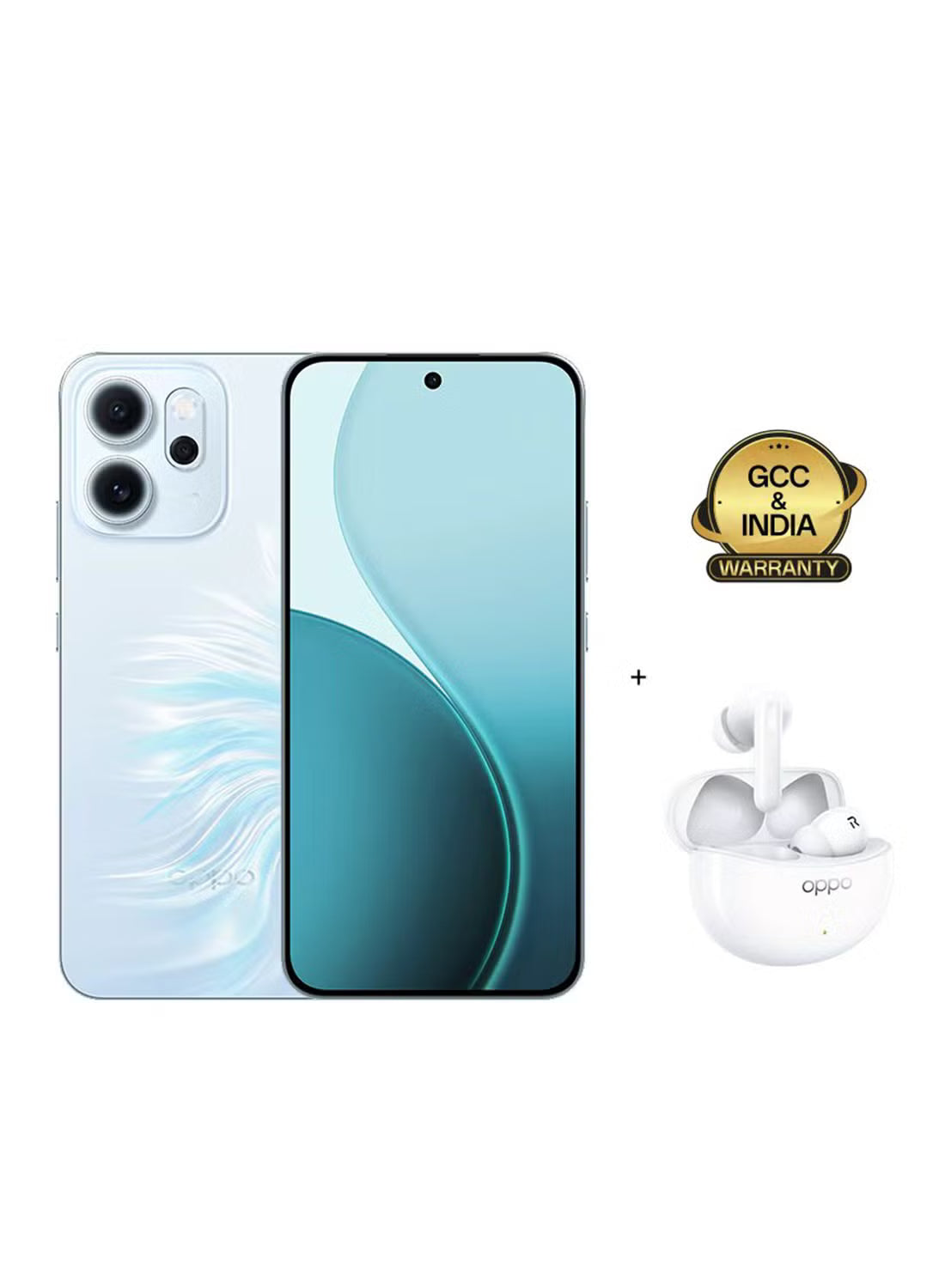 Reno14 F AI Phone Dual SIM 5G Blue 12GB RAM 512GB + OPPO Enco Buds3Pro - Middle East Version