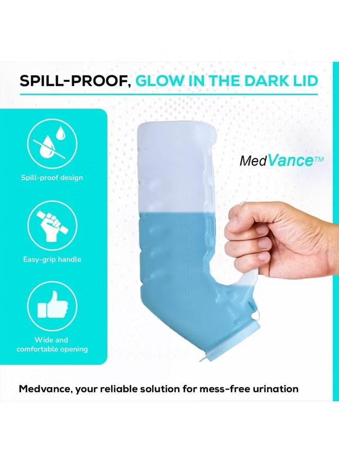 Men’s Urinals with Glow in the Dark Lid – 2 Pack