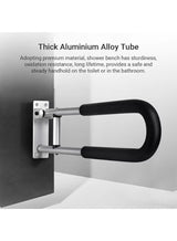 Foldable Toilet Grab Bar with Black Sponge