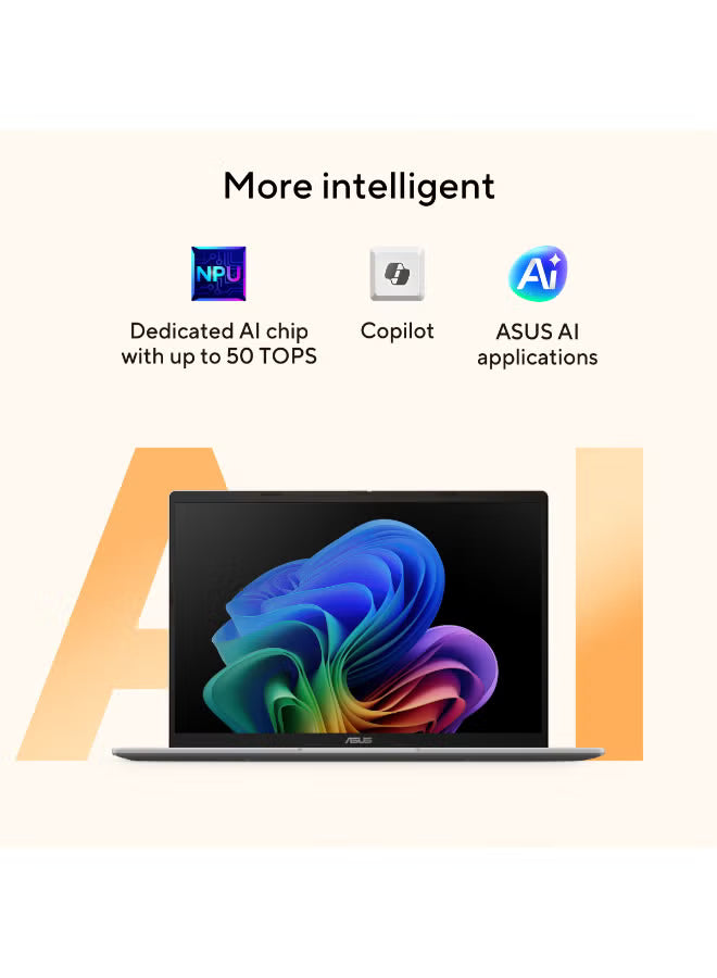 ASUS Vivobook 14 Laptop – Ryzen AI 5 330, 16GB RAM, 512GB SSD, 14-Inch Display, Windows 11 Home, Platinum Gold