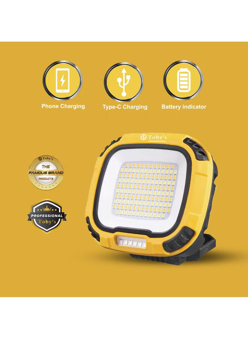 Toby’s CPL-T31 LED Floodlight with 4000mAh Rechargeable Battery, Multi-Color Light & SOS Mode