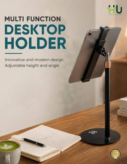 HU Multi-Function Desktop Holder HAC-1020 – Adjustable Height & Angle Phone Stand