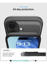 Rugged Armor MagFit iPhone 17 Case Cover with MagSafe and Carbon Fiber Textures (2025) - Matte Black