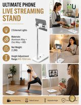 HAC-1038 Ultimate Phone Live Streaming Stand with 2 External Lights