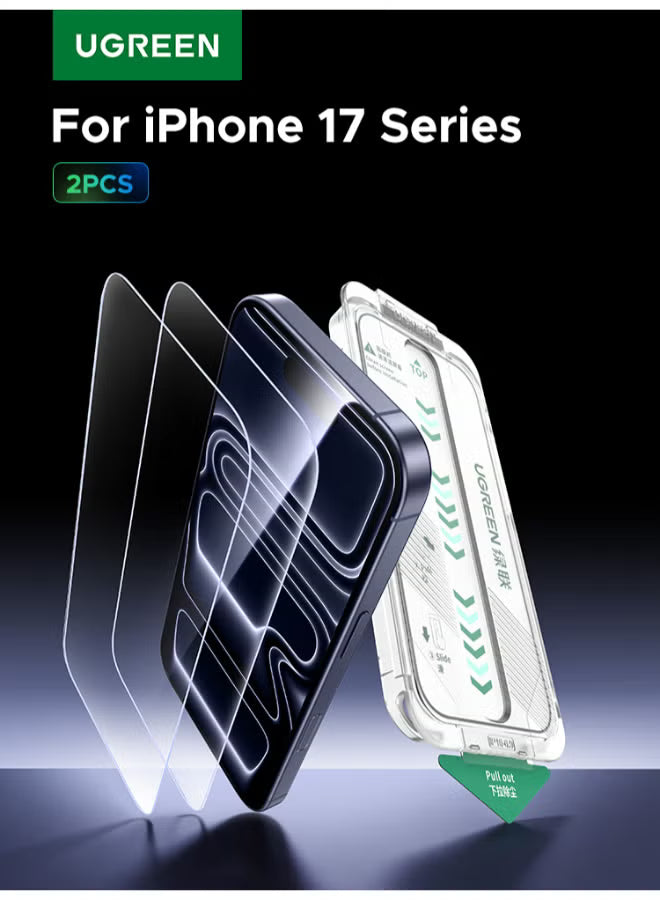 2-Pack iPhone 17 Pro Max Screen Protector With Auto Alignment Kit 6.9 Inch Ultra HD Clear， Scratch Resistant, Military-Grade Protection, Easy Installation, Anti-Fingerprint, Bubble Free Glass Film -
