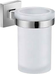 Lesa Wall-Mounted Tumbler Holder – Frosted Glass & Chrome Finish (Model LE01)