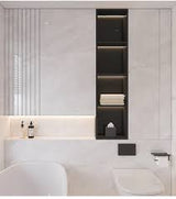 Black Matt LED Shower Niche Cabinet