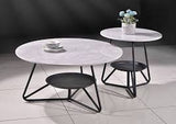 طاولة شاي مستديرة من الرخام المعدني