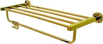 Wall Mount Towel Rack 4 Bars +1 Rail - Brushed Gold