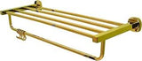 Wall Mount Towel Rack 4 Bars +1 Rail - Brushed Gold