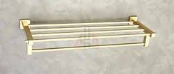 Wall Mount Towel Rack 4 Bars +1 Rail - Brushed Gold