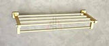 Wall Mount Towel Rack 4 Bars +1 Rail - Brushed Gold