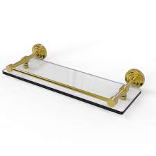 Bathroom Glass Shelf With Bracket - (gold)