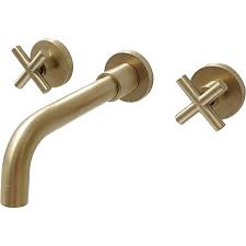 Helix 3 Holes Deck Mounted Basin With Click Clack Waste - (soft Brass) 78317sb-090
