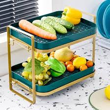 Multi-functional Storage Organizer Rack With Removable Drain Tray