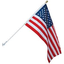 Force Usa Flag Pole Red With Silver Mount