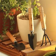 Tnta 3pc Garden Tool Set Wood