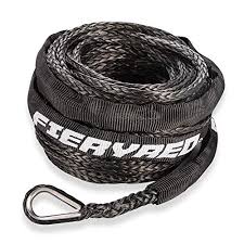 Synthetic Winch Rope 3/16" x 50' - 8200 lbs Winch Line Cable Rope with Protective Sleeve