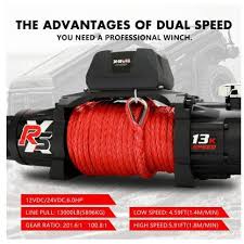 RD-13S - Winch 13000lb, Dual-Speed with Synthetic Rope