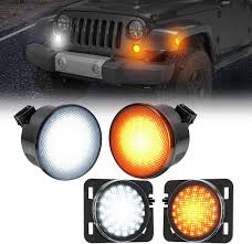 LED Turn Signal & Fender Flares Side Marker Light Replacement Amber & White with DRL