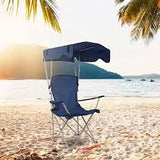 Portable Folding Picnic Chair with Canopy (Blue)