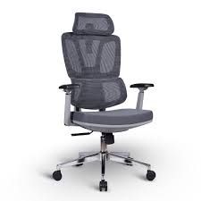 Office Chair Grey with Headrest