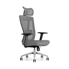 Office Chair Grey with Headrest