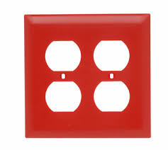 LEGRAND DUPLEX RECEPTACLE OPENINGS TWO GANG RED