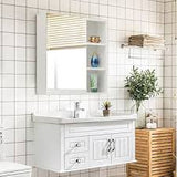 Wall Mount Vanity Bathroom Cabinet With Mirror - White