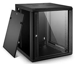 FS 12U 19'' 4-POST WALL MOUNT CABINET WITH GLASS FRONT DOOR