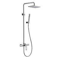 Blog Modern Square Shower System – Chrome Finish with 2-Way Mixer