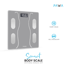 PAWA SMART BODY SCALE WITH BODY ANALYSIS APP- GREY