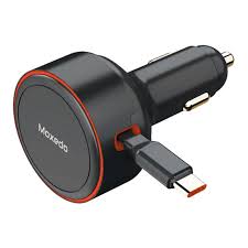 MOXEDO ULTRA FAST CAR CHARGER WITH BUILT-IN RETRACTABLE USB-C&USB-C PORT