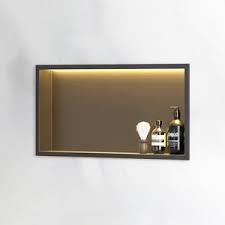 Bathroom Niche Cabinet With Led - (matt Black) Single