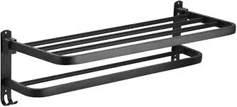 Wall Mount Double Towel Rack  Brushed Gold